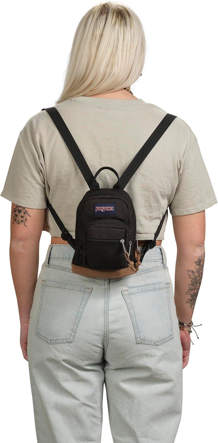 imageJanSport Right Pack Mini Compact Backpack with Large Main Compartment Front Utility Pocket and Front Zippered Stash Pocket CoconutBlack