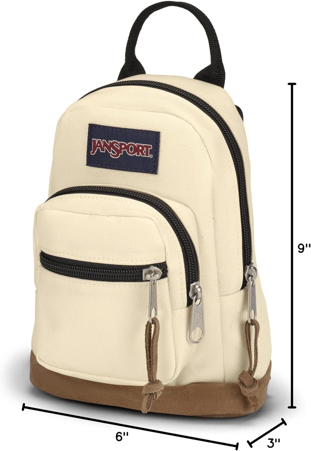 imageJanSport Right Pack Mini Compact Backpack with Large Main Compartment Front Utility Pocket and Front Zippered Stash Pocket CoconutCoconut