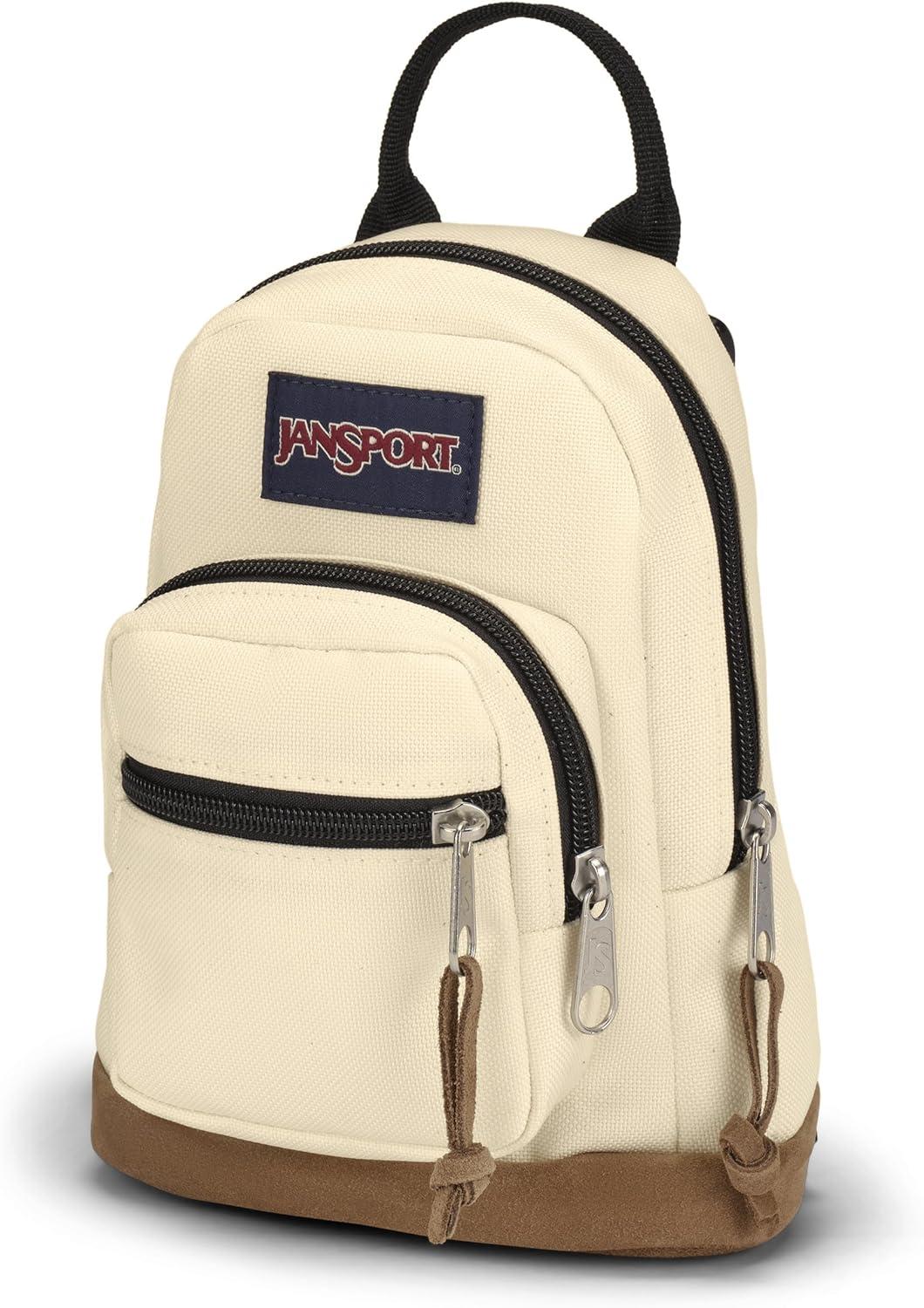imageJanSport Right Pack Mini Compact Backpack with Large Main Compartment Front Utility Pocket and Front Zippered Stash Pocket CoconutCoconut