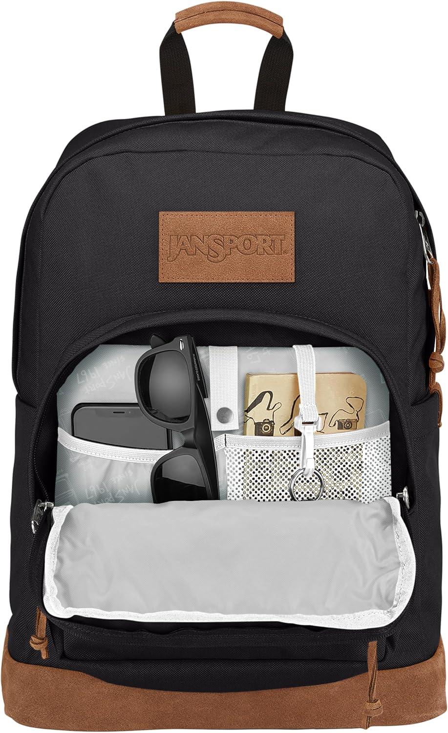 imageJanSport Right Pack Premium Backpack  Daypack with 15quot Laptop Sleeve Main Compartment Water Bottle Pocket Cargo GreenBlack