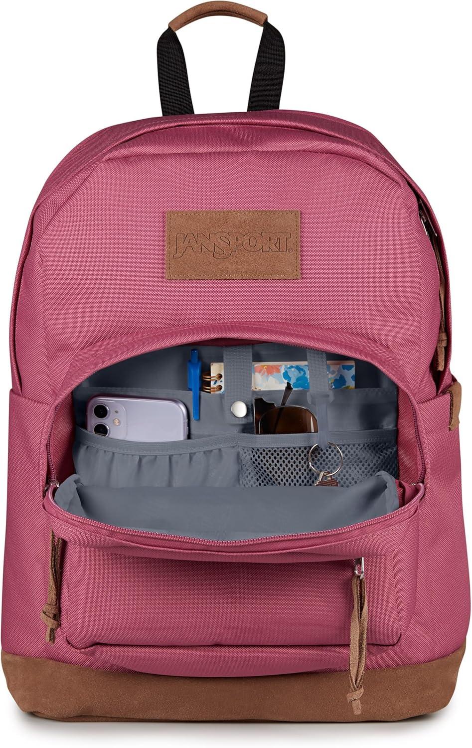 imageJanSport Right Pack Premium Backpack  Daypack with 15quot Laptop Sleeve Main Compartment Water Bottle Pocket Cargo GreenMauve Haze