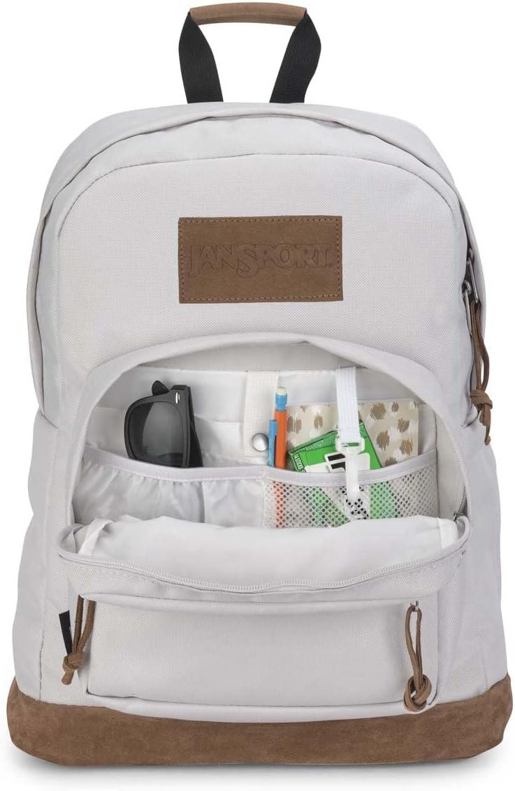 imageJanSport Right Pack Premium Backpack  Daypack with 15quot Laptop Sleeve Main Compartment Water Bottle Pocket Cargo GreenOyster Mushroom