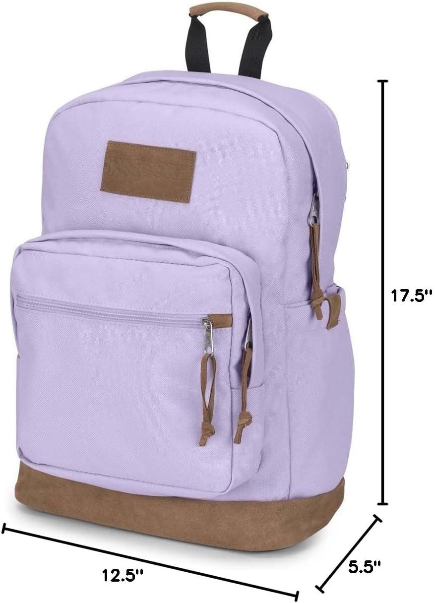 imageJanSport Right Pack Premium Backpack  Daypack with 15quot Laptop Sleeve Main Compartment Water Bottle Pocket Cargo GreenPastel Lilac