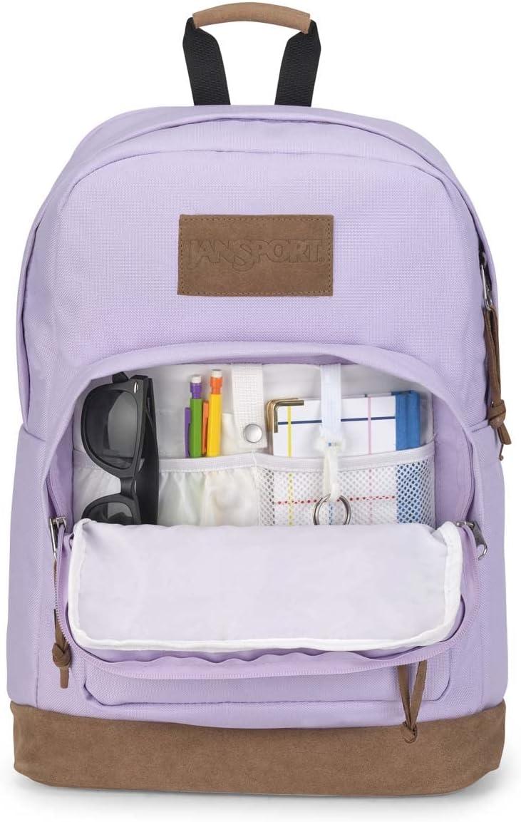 imageJanSport Right Pack Premium Backpack  Daypack with 15quot Laptop Sleeve Main Compartment Water Bottle Pocket Cargo GreenPastel Lilac
