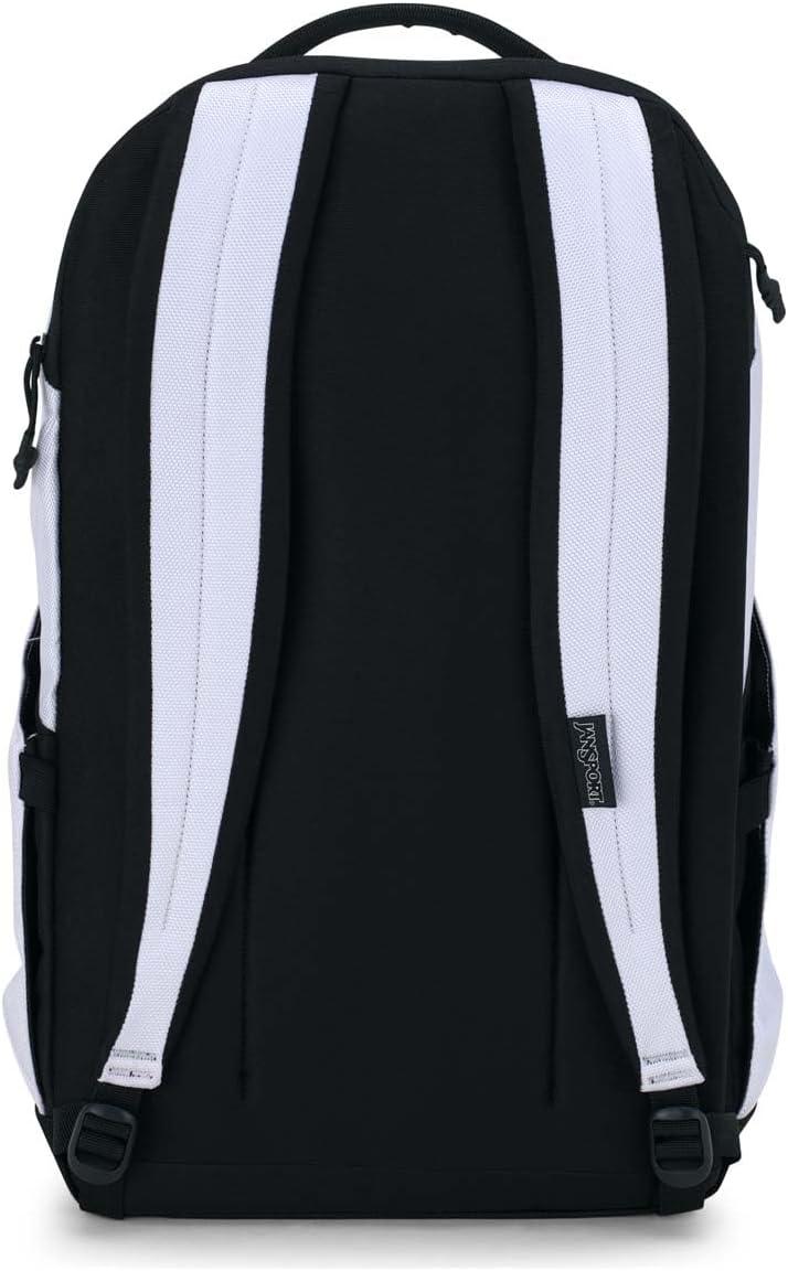 imageJanSport Station Pack Large Backpack with Side Access Padded Laptop Sleeve Dual Water Bottle Pockets and Organizer Loft Pocket WhiteWhite