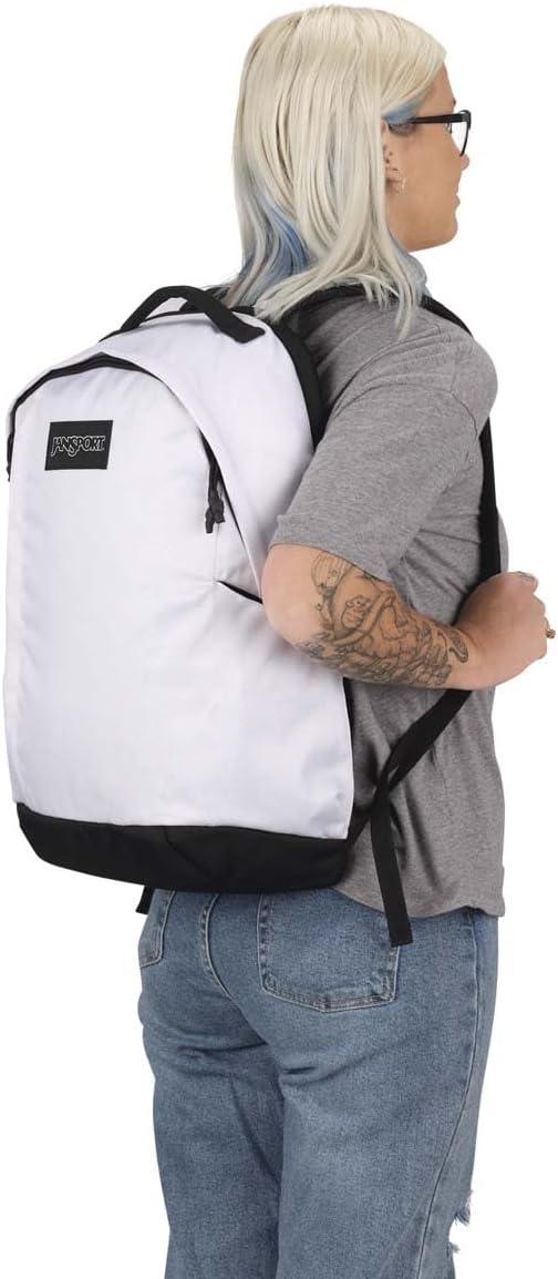 imageJanSport Station Pack Large Backpack with Side Access Padded Laptop Sleeve Dual Water Bottle Pockets and Organizer Loft Pocket WhiteWhite