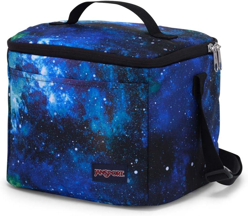 imageJanSport Super Snack  Insulated Lunch Bag with BPAFree Liner Zipper Top Opening and Adjustable Shoulder Strap Cyberspace GalaxyCyberspace Galaxy