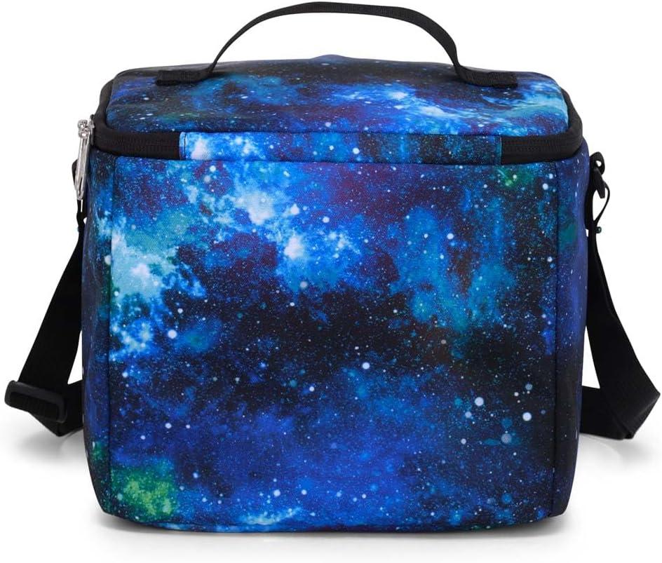 imageJanSport Super Snack  Insulated Lunch Bag with BPAFree Liner Zipper Top Opening and Adjustable Shoulder Strap Cyberspace GalaxyCyberspace Galaxy