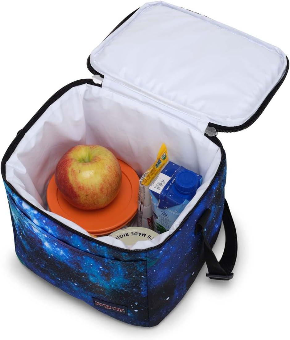 imageJanSport Super Snack  Insulated Lunch Bag with BPAFree Liner Zipper Top Opening and Adjustable Shoulder Strap Cyberspace GalaxyCyberspace Galaxy