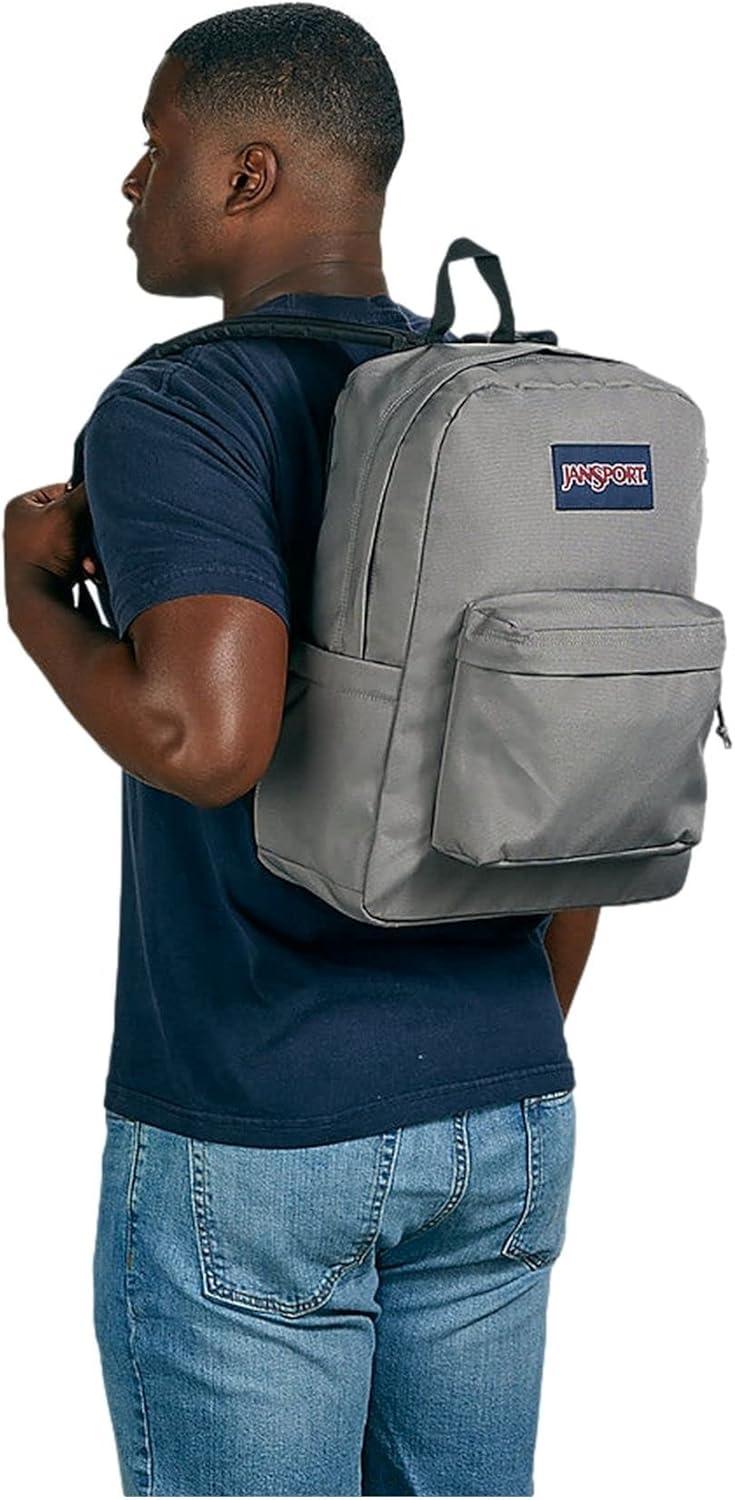 imageJanSport Superbreak Backpack  Durable Lightweight Premium Backpack Red TapeGraphite Grey