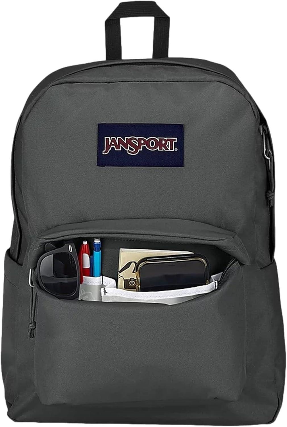 imageJanSport Superbreak Backpack  Durable Lightweight Premium Backpack Red TapeGraphite Grey