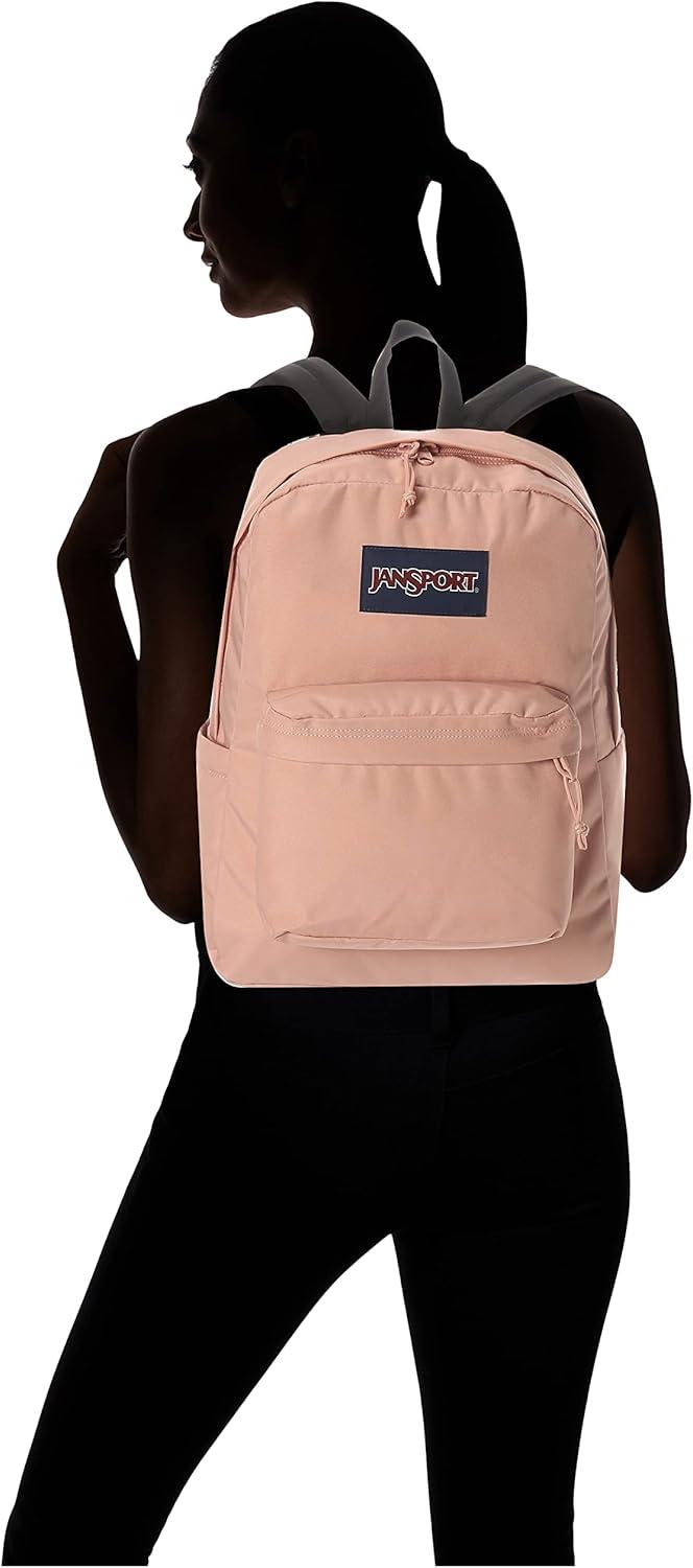 imageJanSport Superbreak Backpack  Durable Lightweight Premium Backpack Red TapeMisty Rose