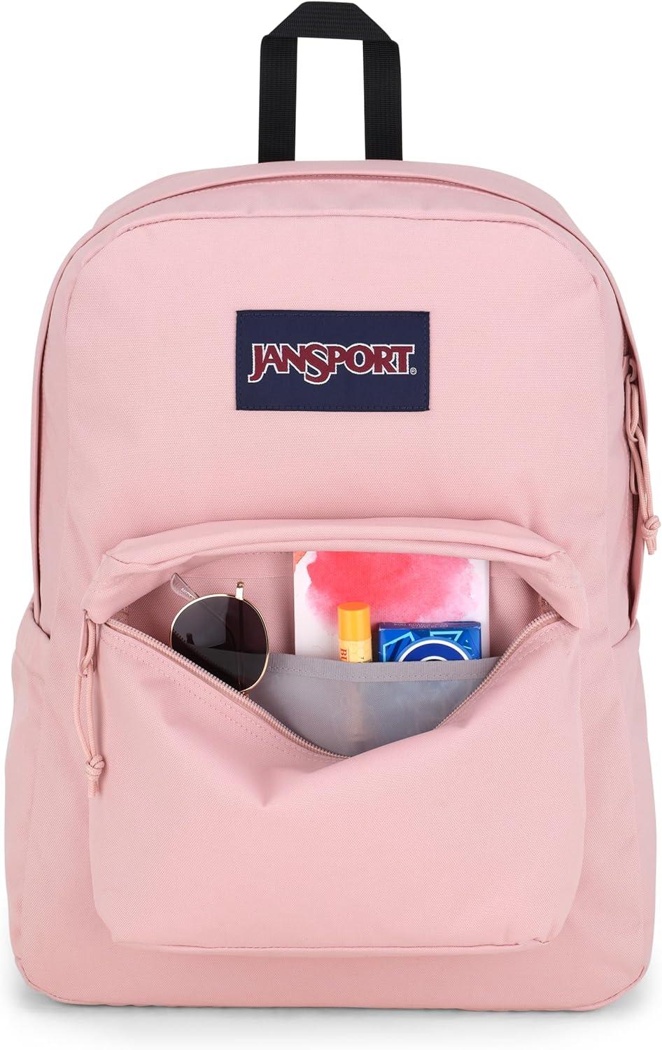 imageJanSport Superbreak Backpack  Durable Lightweight Premium Backpack Red TapeMisty Rose