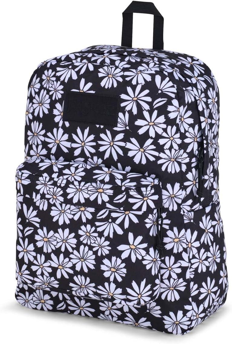 imageJanSport Superbreak Backpack  Durable Lightweight Premium Backpack Red TapePunk Pansies Black