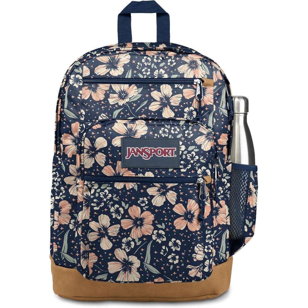 imageJanSport Cool Backpack with 15inch Laptop Sleeve  Large Computer Bag Rucksack with 2 Compartments Ergonomic Straps NavyFields of Paradise
