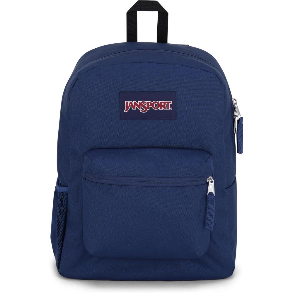 imageJanSport Cross Town Backpack 17quot x 125quot x 6quot Simple Bag for Everyone with 1 Main Compartment Front Utility Pocket Premium Class Accessories BlackNavy