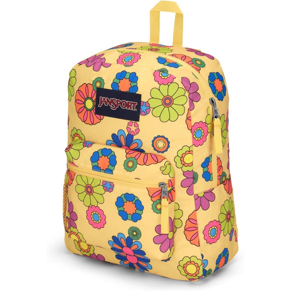 imageJanSport Cross Town Backpack 17quot x 125quot x 6quot Simple Bag for Everyone with 1 Main Compartment Front Utility Pocket Premium Class Accessories BlackPower to the Flower