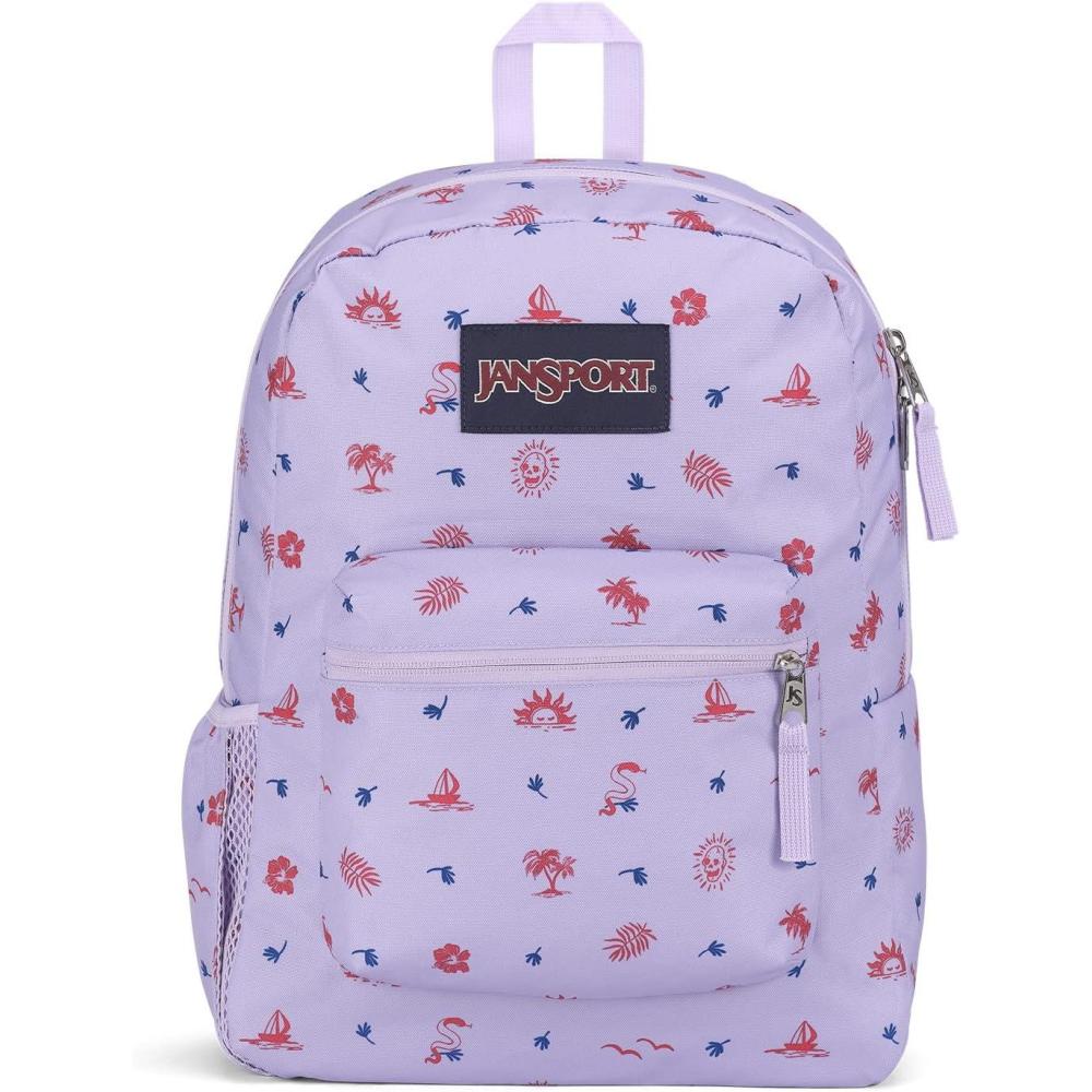 imageJanSport Cross Town Backpack 17quot x 125quot x 6quot Simple Bag for Everyone with 1 Main Compartment Front Utility Pocket Premium Class Accessories BlackLagoon Luau