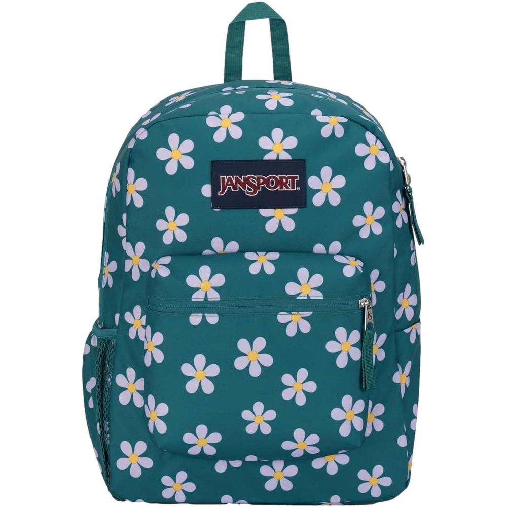 imageJanSport Cross Town Backpack 17quot x 125quot x 6quot Simple Bag for Everyone with 1 Main Compartment Front Utility Pocket Premium Class Accessories BlackPrecious Petals