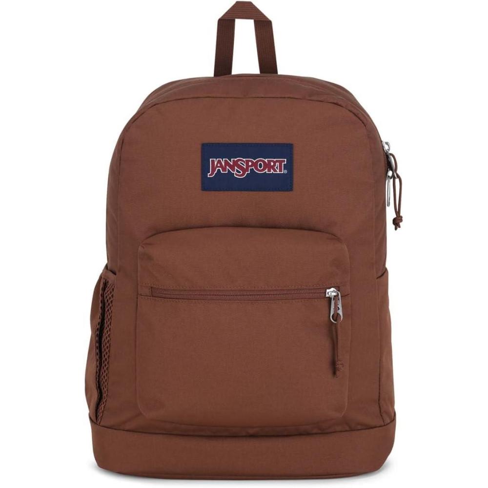 imageJanSport Cross Town Plus Backpack  Large Main Compartment Side Water Bottle Pocket 15Inch Padded Laptop Sleeve  BlackBasic Brown
