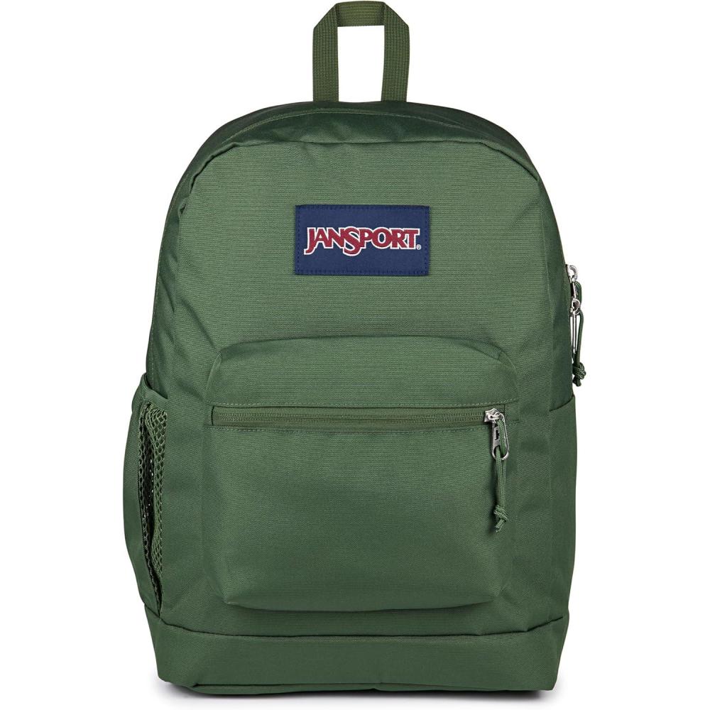 imageJanSport Cross Town Plus Backpack  Large Main Compartment Side Water Bottle Pocket 15Inch Padded Laptop Sleeve  BlackCargo Green
