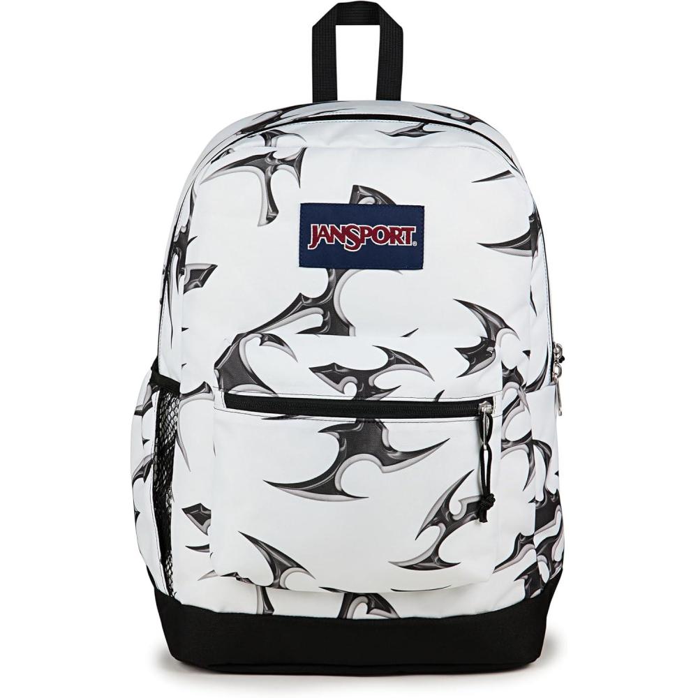 imageJanSport Cross Town Plus Backpack  Large Main Compartment Side Water Bottle Pocket 15Inch Padded Laptop Sleeve  BlackCyber Silver White
