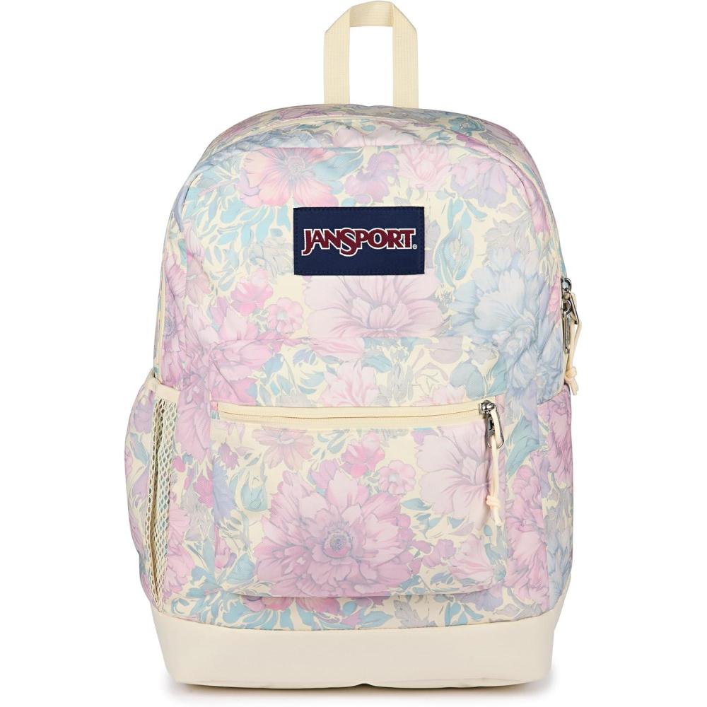 imageJanSport Cross Town Plus Backpack  Large Main Compartment Side Water Bottle Pocket 15Inch Padded Laptop Sleeve  BlackFaded Tapestry