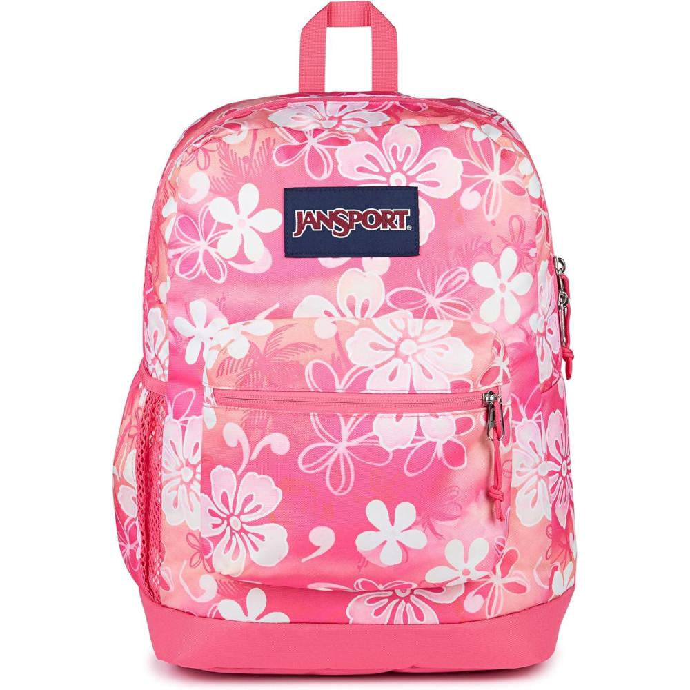 imageJanSport Cross Town Plus Backpack  Large Main Compartment Side Water Bottle Pocket 15Inch Padded Laptop Sleeve  BlackHiblisscus