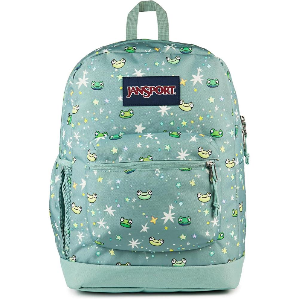 imageJanSport Cross Town Plus Backpack  Large Main Compartment Side Water Bottle Pocket 15Inch Padded Laptop Sleeve  BlackLeapin Lillies