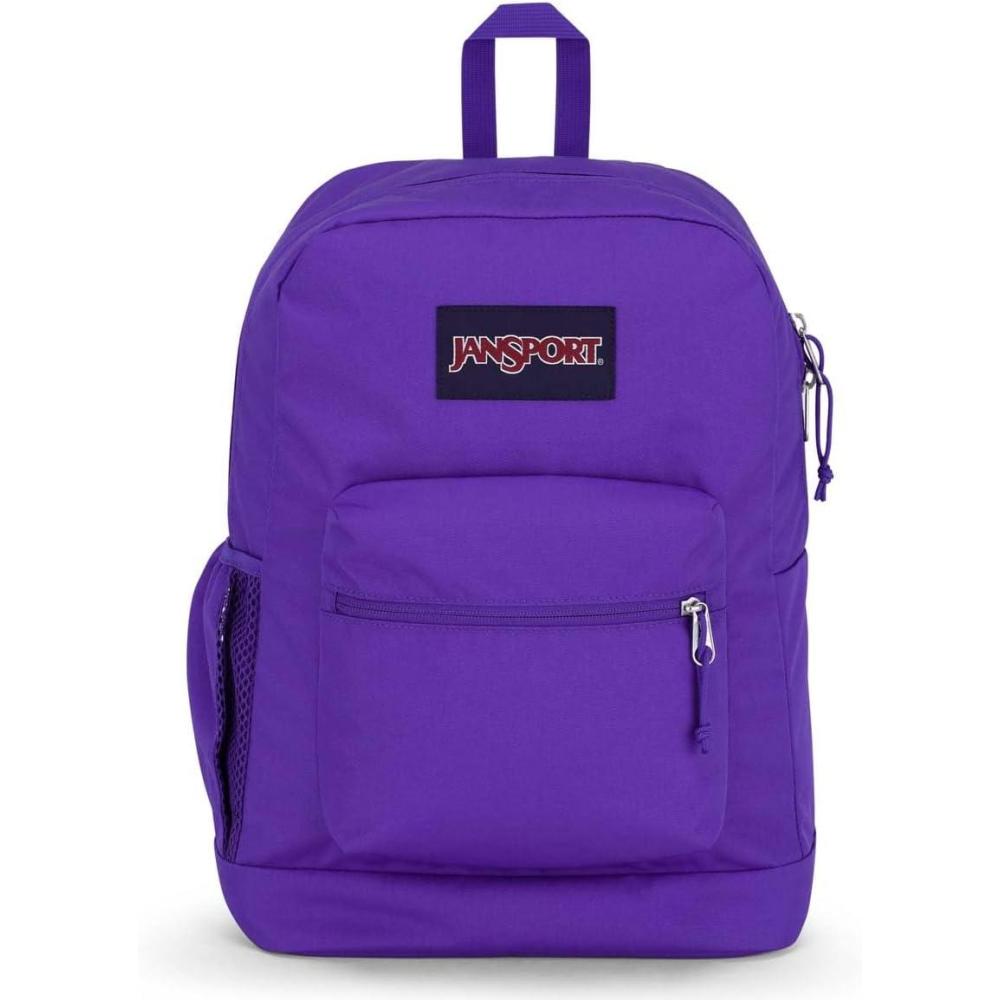 imageJanSport Cross Town Plus Backpack  Large Main Compartment Side Water Bottle Pocket 15Inch Padded Laptop Sleeve  BlackParty Plum