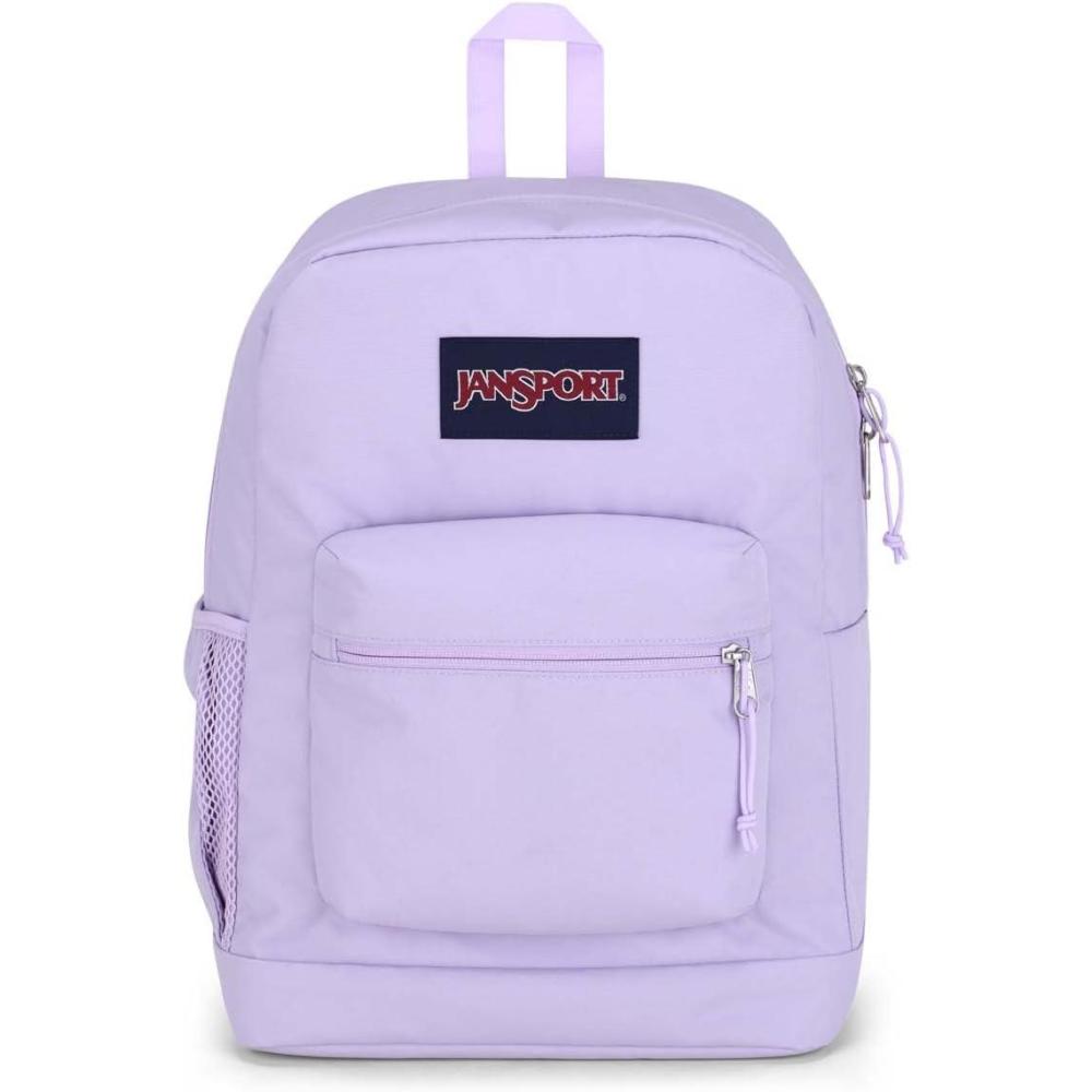 imageJanSport Cross Town Plus Backpack  Large Main Compartment Side Water Bottle Pocket 15Inch Padded Laptop Sleeve  BlackPastel Lilac