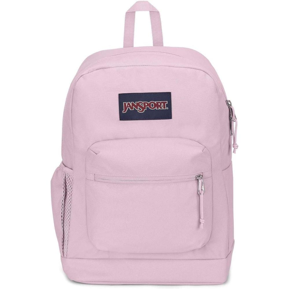 imageJanSport Cross Town Plus Backpack  Large Main Compartment Side Water Bottle Pocket 15Inch Padded Laptop Sleeve  BlackPink Ice