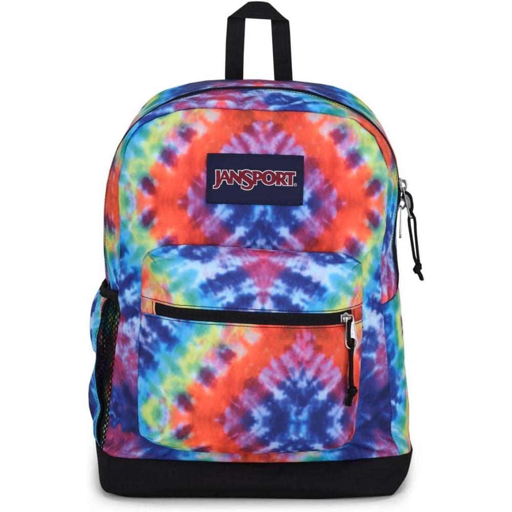imageJanSport Cross Town Plus Backpack  Large Main Compartment Side Water Bottle Pocket 15Inch Padded Laptop Sleeve  BlackRedMulti Hippie Days