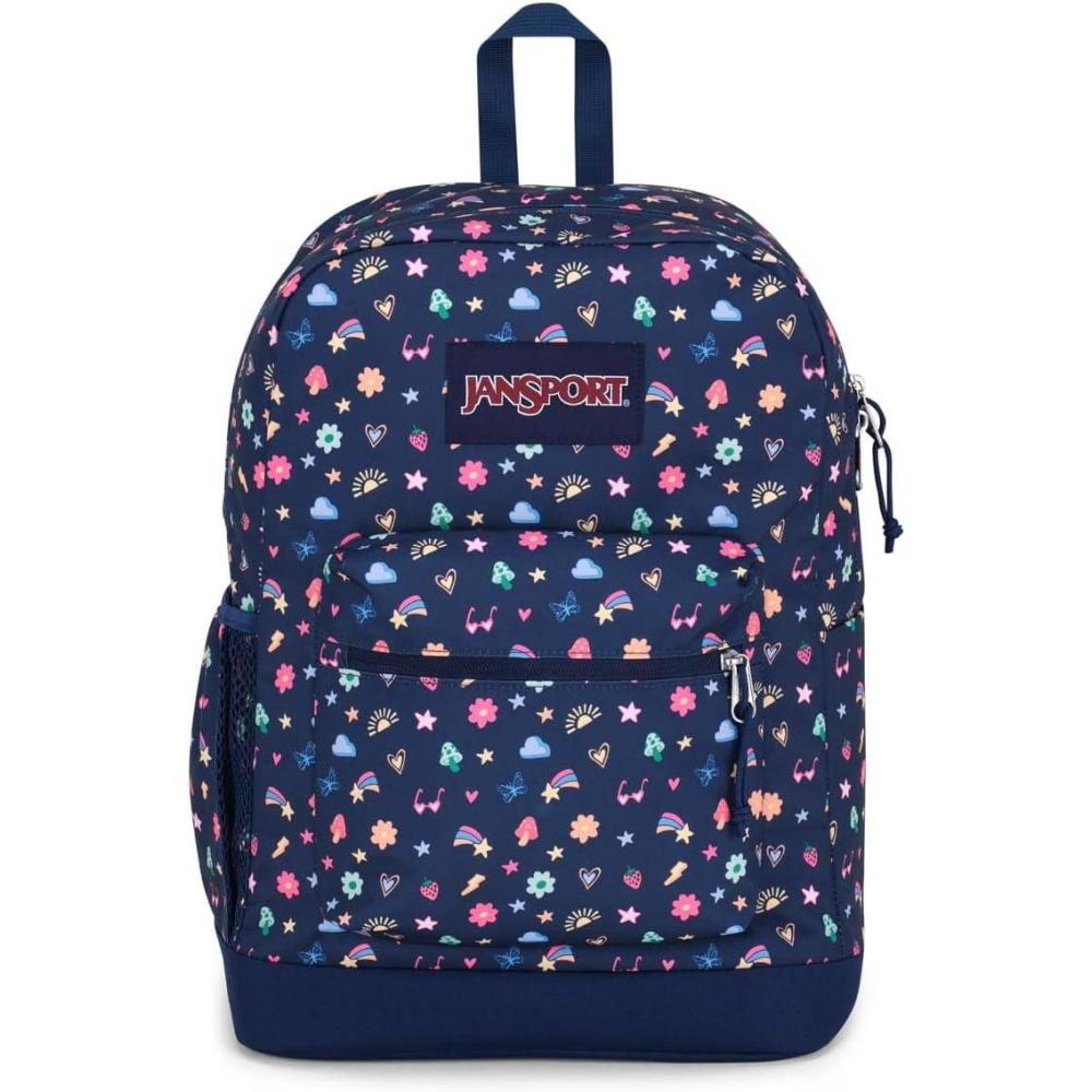 imageJanSport Cross Town Plus Backpack  Large Main Compartment Side Water Bottle Pocket 15Inch Padded Laptop Sleeve  BlackSlice of Fun