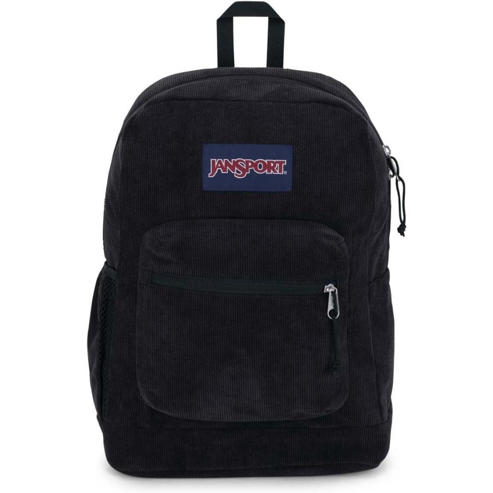 imageJanSport Cross Town Plus Remix Backpack  Padded Back Panel Laptop Sleeve and Front Pocket Organizer  Indigo DenimBlack Corduroy