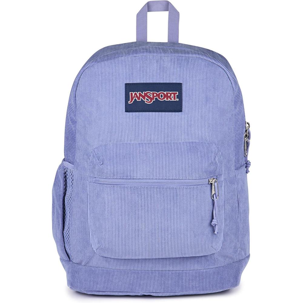 imageJanSport Cross Town Plus Remix Backpack  Padded Back Panel Laptop Sleeve and Front Pocket Organizer  Indigo DenimLavender Ash Corduroy