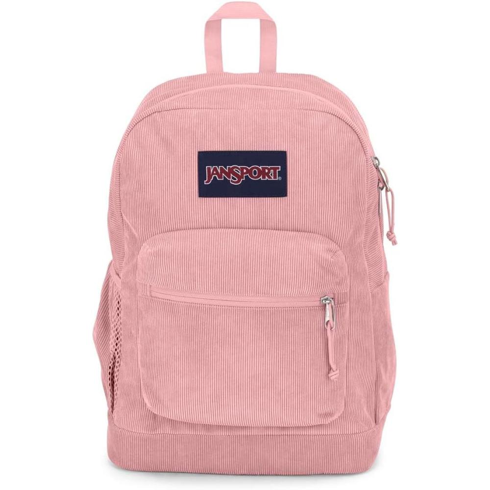 imageJanSport Cross Town Plus Remix Backpack  Padded Back Panel Laptop Sleeve and Front Pocket Organizer  Indigo DenimMisty Rose Corduroy