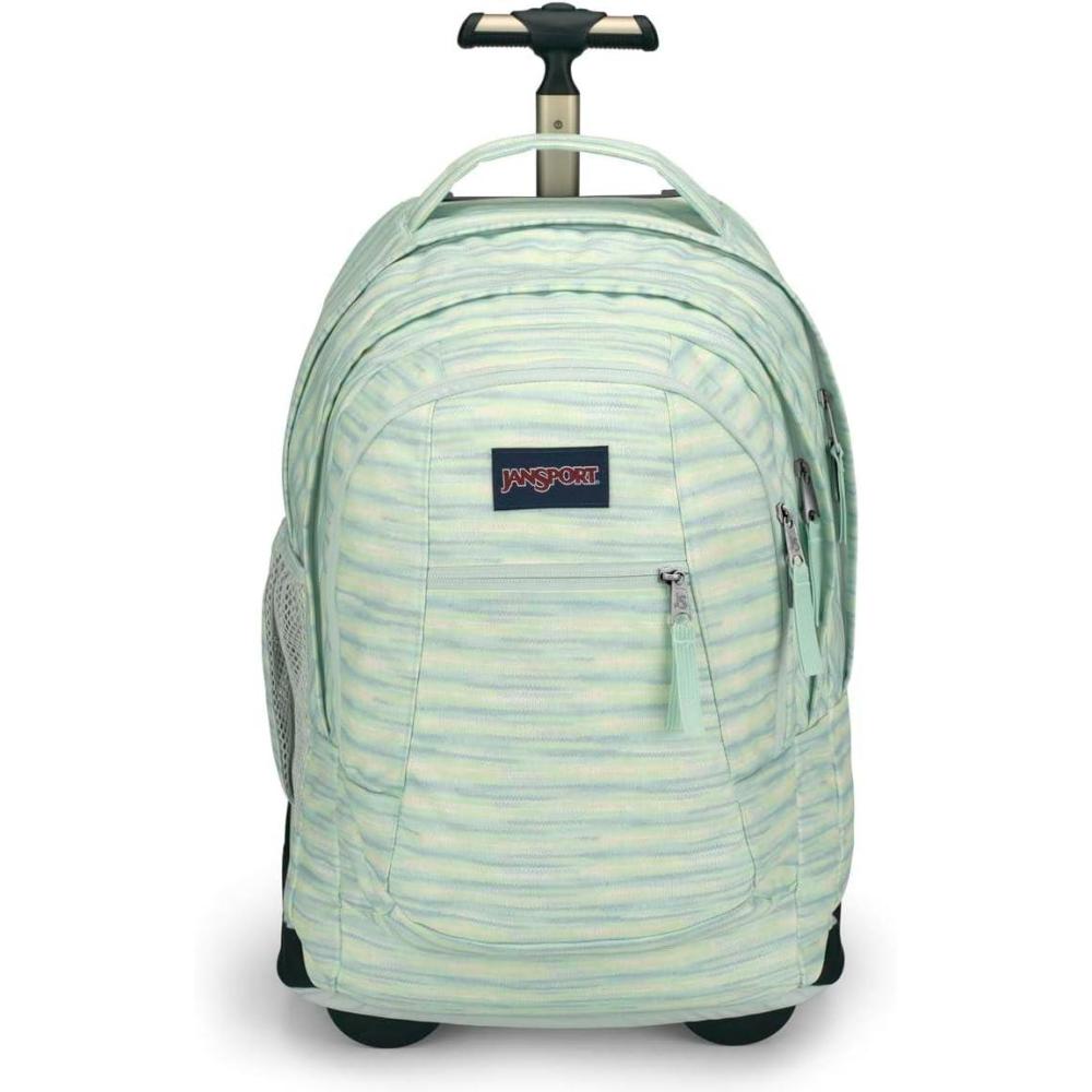 imageJanSport Driver 8 Rolling Backpack  Wheeled Travel Bag with 15Inch Laptop Sleeve One Size Black70s Space Dye Fresh Mint