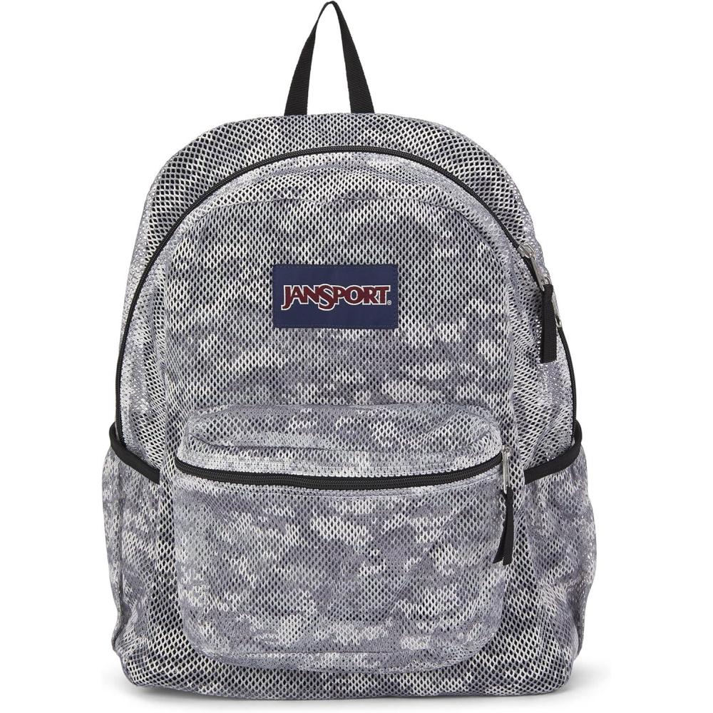 imageJanSport Eco Mesh Backpack Red Tape 17 x 125 x 6  Large SemiTransparent Bag for Adults with Laptop Sleeve Padded Back Panel Pastel Lilac8 Bit Camo
