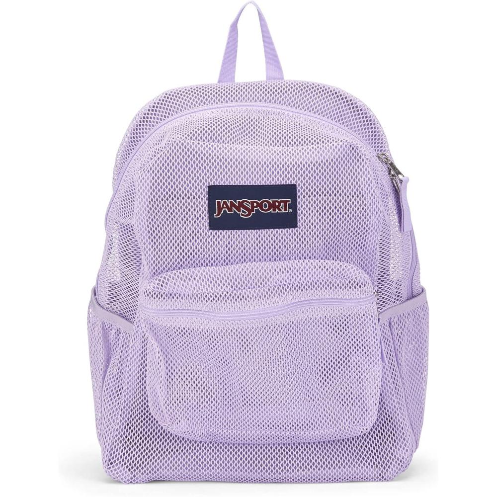imageJanSport Eco Mesh Backpack Red Tape 17 x 125 x 6  Large SemiTransparent Bag for Adults with Laptop Sleeve Padded Back Panel Pastel LilacPastel Lilac