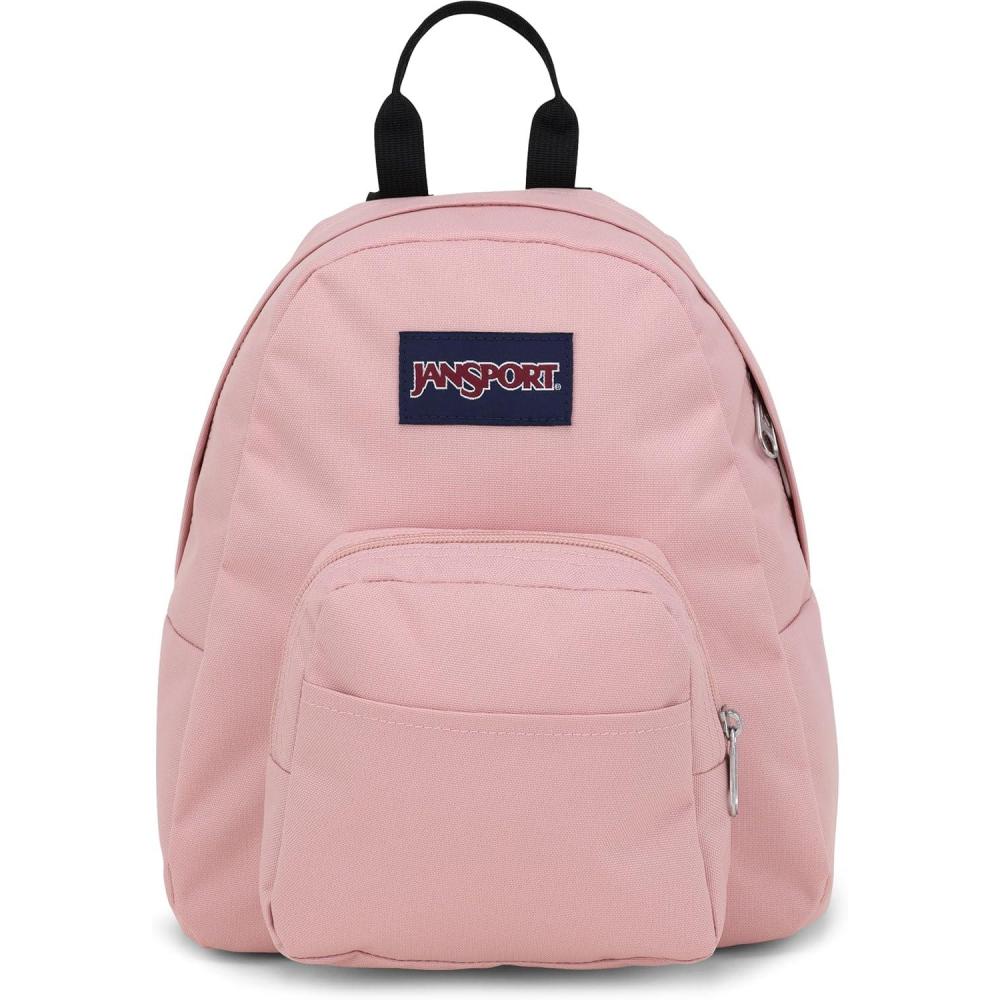 imageJanSport Half Pint Mini Backpack 102 L  Durable Mini Bag Purse with Adjustable Shoulder Straps Single Main Compartment Zippered Stash Pocket BlackMisty Rose