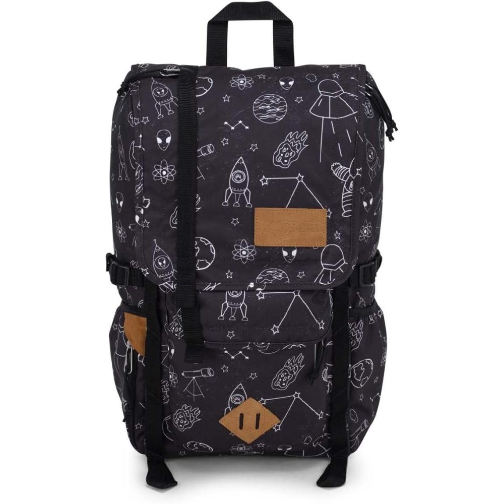 imageJanSport Hatchet Backpack  15inch Padded Laptop Compartment Dual Water Bottle Pockets Side Compression Straps Cargo GreenCosmic City