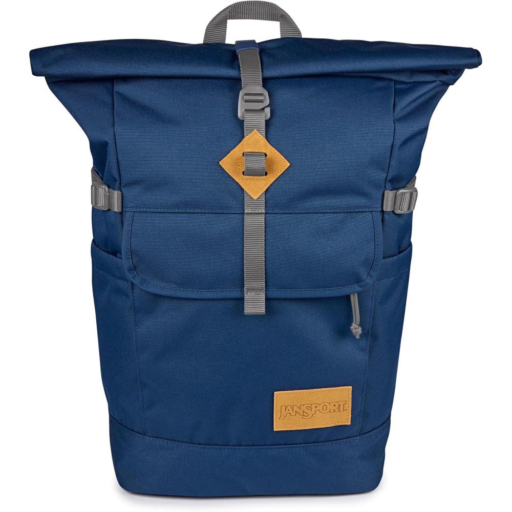 imageJanSport Hatchet Rolltop Backpack  17inch Padded Laptop Sleeve Spacious Main Compartment Dual Water Bottle Pockets NavyNavy