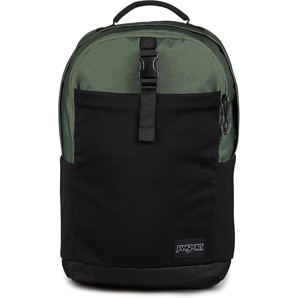 imageJanSport Journey Pack Backpack  Large Main Compartment Dual Water Bottle Pockets 15inch Padded Laptop Compartment with Tricot Lined Sleeve BlackCargo Green