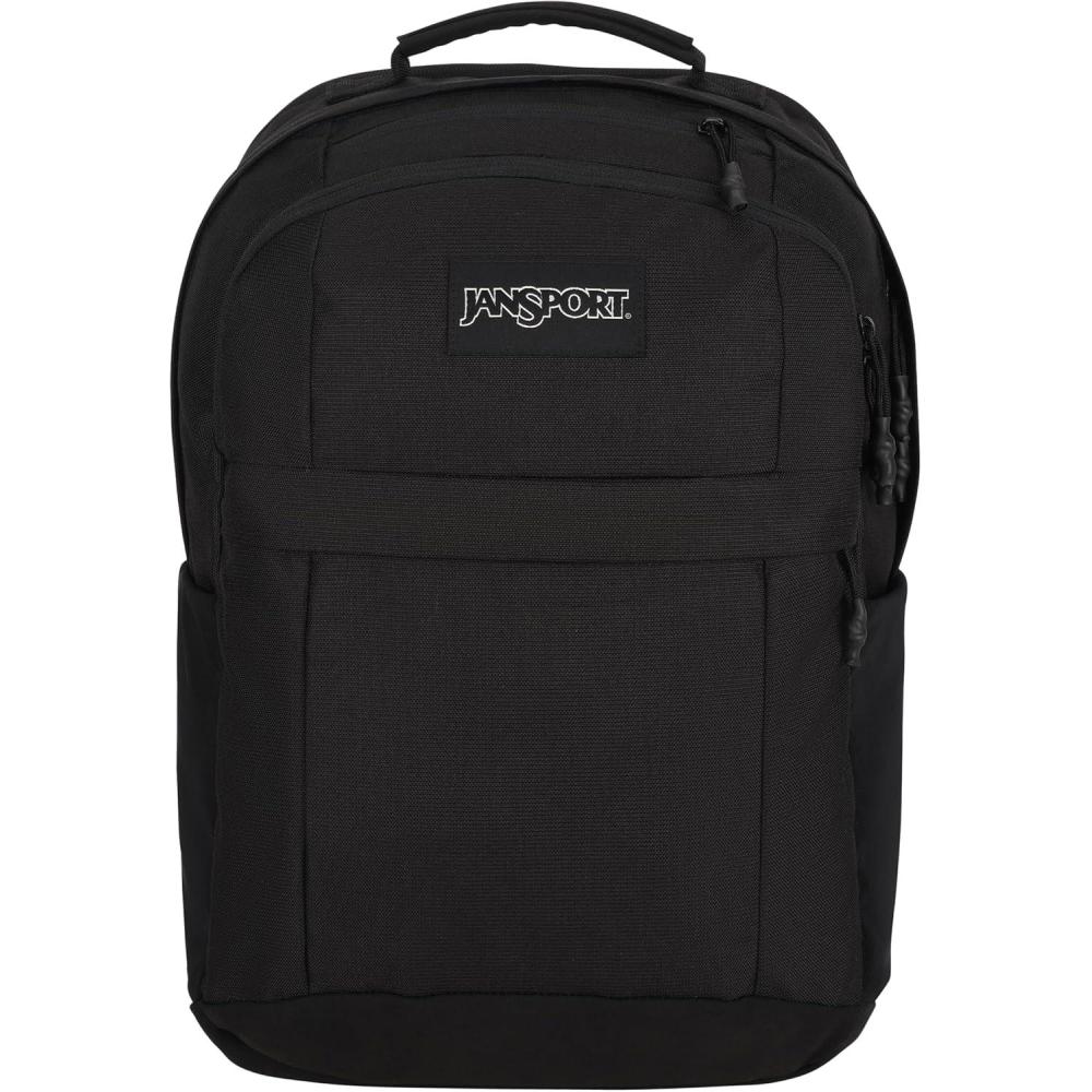 imageJanSport Landings Pack  Large Backpack with Soft Back Panel Dual Water Bottle Pockets 15Inch Padded Laptop Compartment BlackBlack