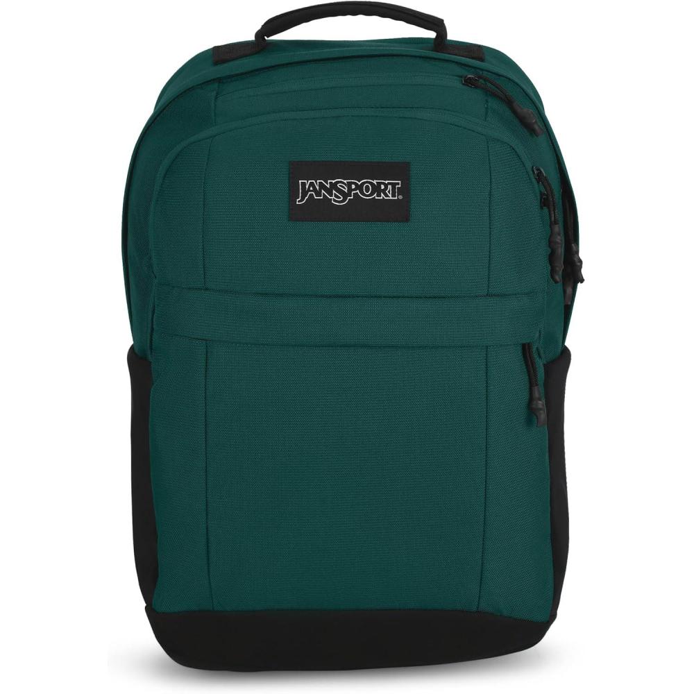 imageJanSport Landings Pack  Large Backpack with Soft Back Panel Dual Water Bottle Pockets 15Inch Padded Laptop Compartment BlackDeep Juniper