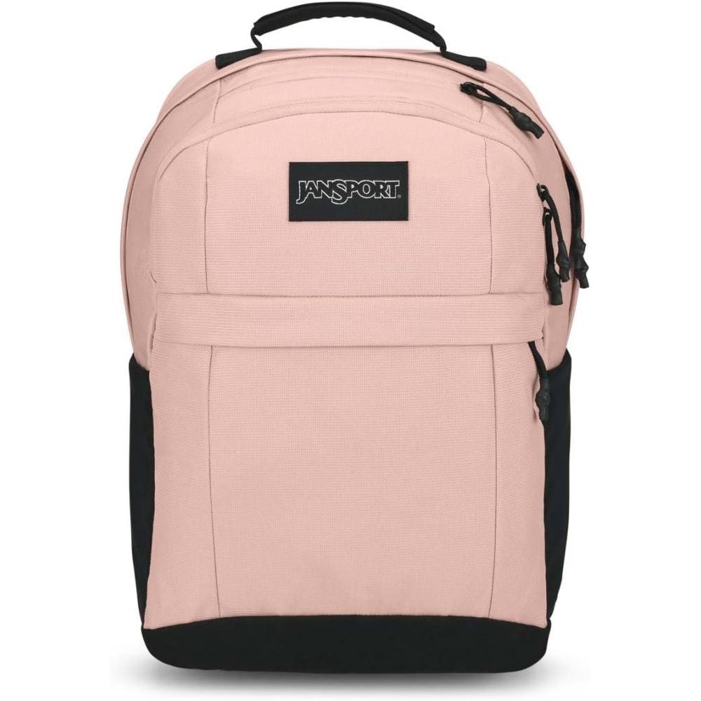 imageJanSport Landings Pack  Large Backpack with Soft Back Panel Dual Water Bottle Pockets 15Inch Padded Laptop Compartment BlackMisty Rose