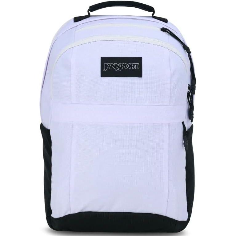 imageJanSport Landings Pack  Large Backpack with Soft Back Panel Dual Water Bottle Pockets 15Inch Padded Laptop Compartment BlackWhite