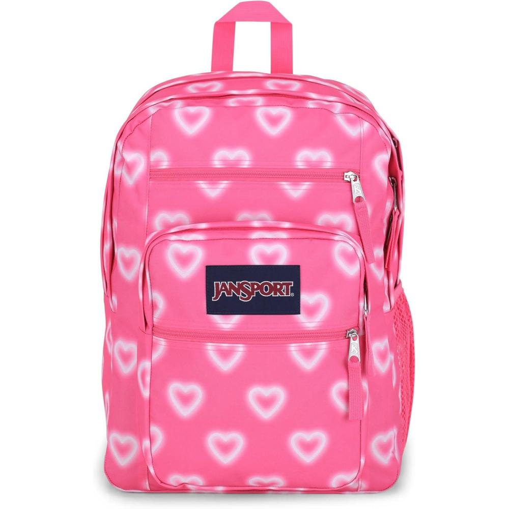 imageJanSport Laptop Backpack  Computer Bag with 2 Compartments Ergonomic Shoulder Straps 15 Laptop Sleeve Haul Handle  Happy Hearts BlackHappy Hearts Pink