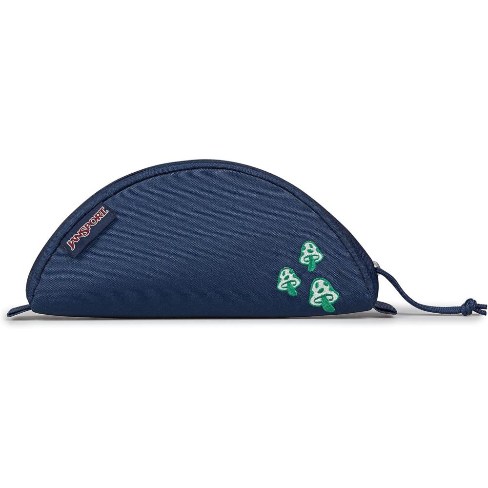 imageJanSport Luna Blue Compact Minimalist Semicircular PouchMushroom Embroidery